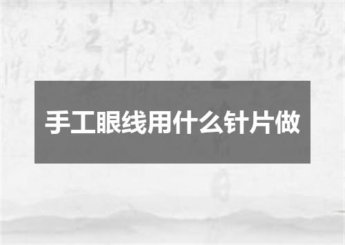 手工眼线用什么针片做