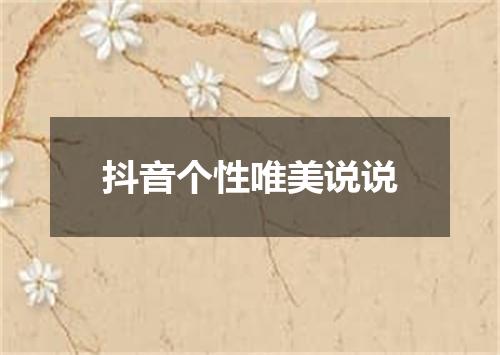 抖音个性唯美说说