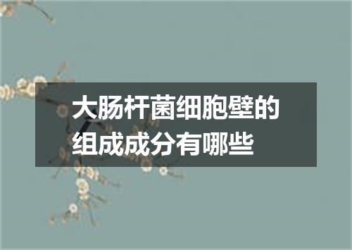 大肠杆菌细胞壁的组成成分有哪些