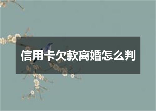 信用卡欠款离婚怎么判