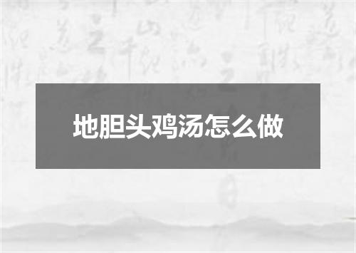 地胆头鸡汤怎么做