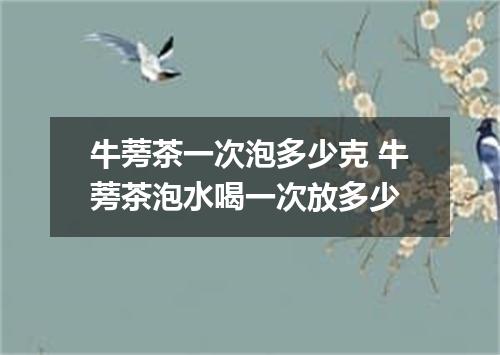 牛蒡茶一次泡多少克 牛蒡茶泡水喝一次放多少