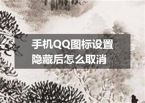 手机QQ图标设置隐藏后怎么取消