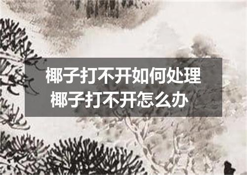 椰子打不开如何处理 椰子打不开怎么办