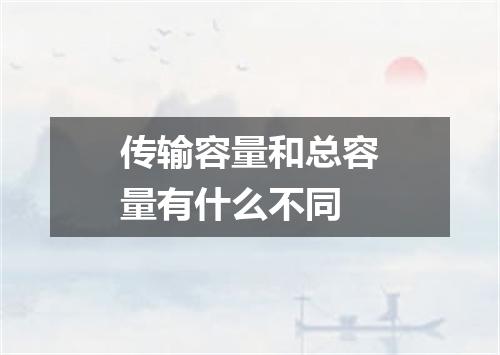 传输容量和总容量有什么不同