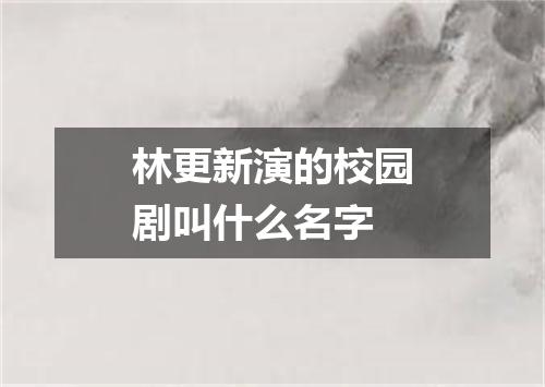 林更新演的校园剧叫什么名字