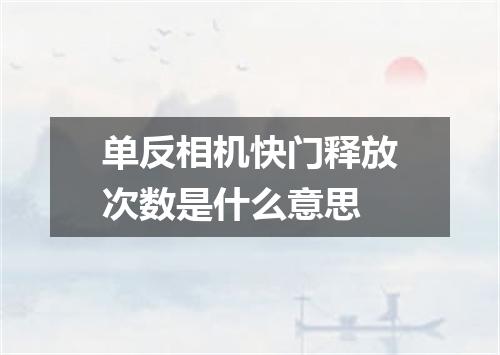 单反相机快门释放次数是什么意思