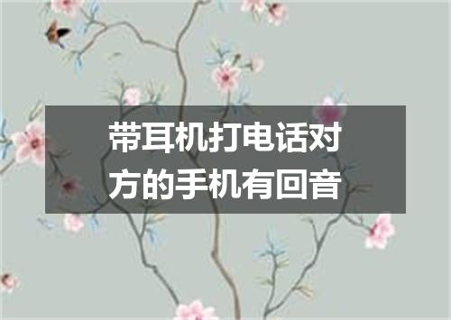 带耳机打电话对方的手机有回音