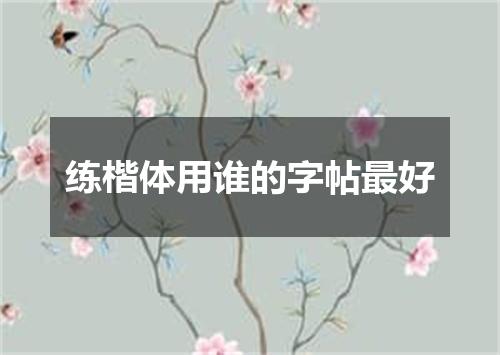 练楷体用谁的字帖最好