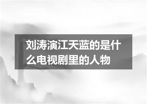 刘涛演江天蓝的是什么电视剧里的人物