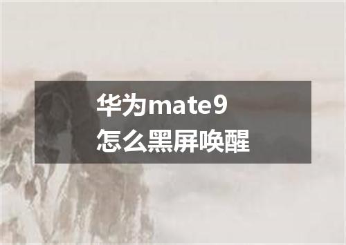 华为mate9怎么黑屏唤醒
