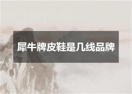 犀牛牌皮鞋是几线品牌