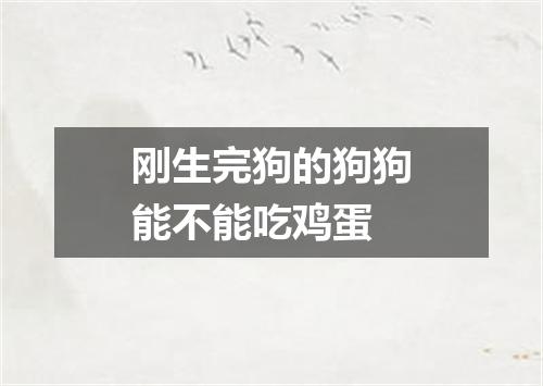 刚生完狗的狗狗能不能吃鸡蛋