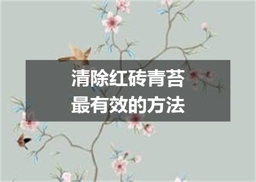 清除红砖青苔最有效的方法