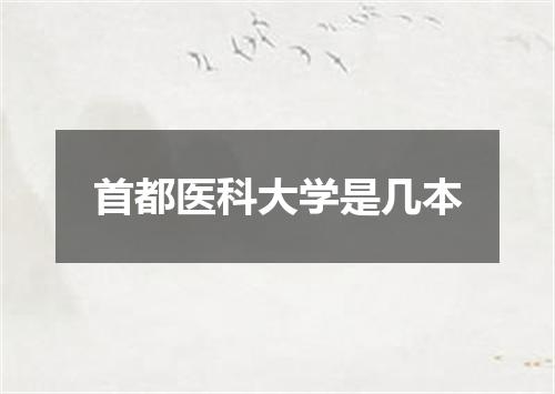 首都医科大学是几本