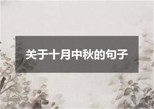 关于十月中秋的句子