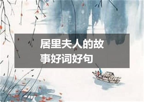 居里夫人的故事好词好句