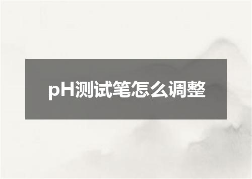 pH测试笔怎么调整