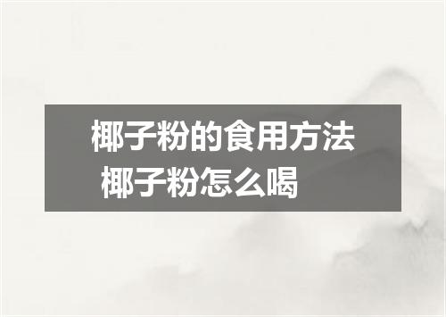椰子粉的食用方法 椰子粉怎么喝