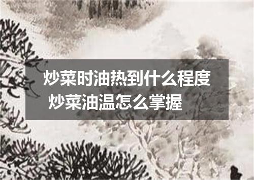 炒菜时油热到什么程度 炒菜油温怎么掌握