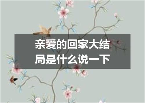 亲爱的回家大结局是什么说一下