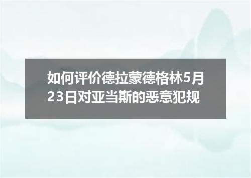 如何评价德拉蒙德格林5月23日对亚当斯的恶意犯规