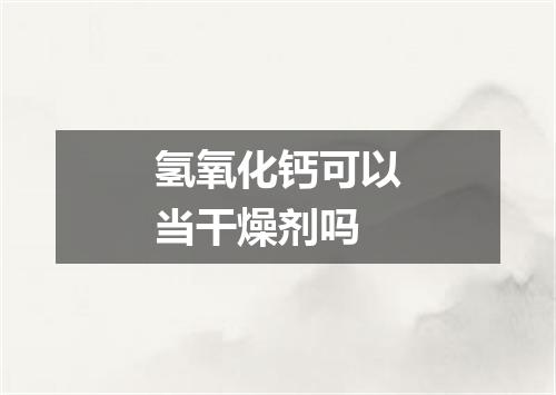 氢氧化钙可以当干燥剂吗