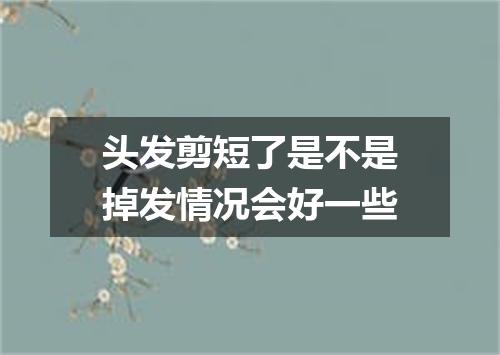 头发剪短了是不是掉发情况会好一些