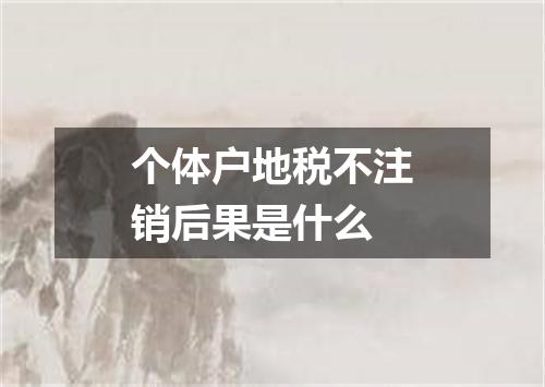 个体户地税不注销后果是什么