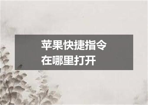 苹果快捷指令在哪里打开