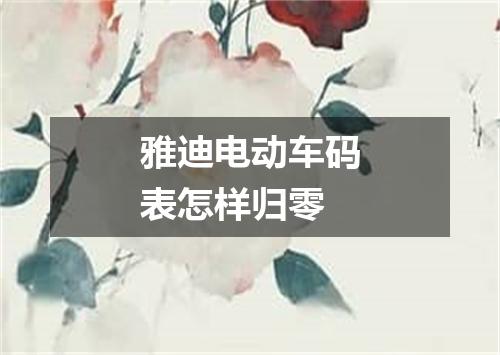 雅迪电动车码表怎样归零