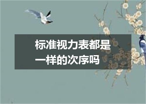 标准视力表都是一样的次序吗