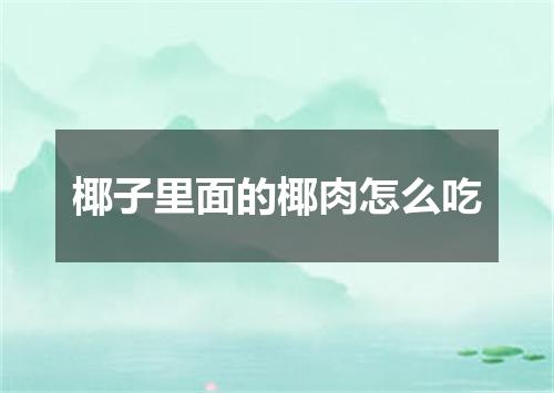 椰子里面的椰肉怎么吃