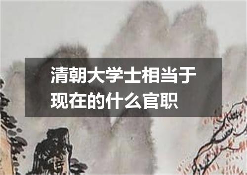 清朝大学士相当于现在的什么官职