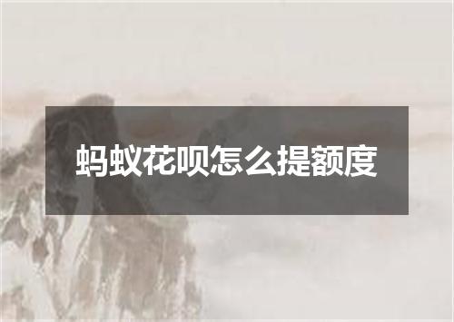 蚂蚁花呗怎么提额度