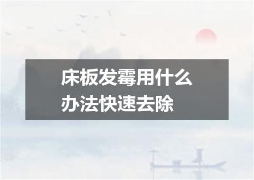 床板发霉用什么办法快速去除