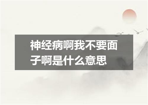 神经病啊我不要面子啊是什么意思