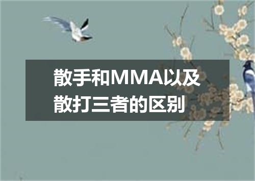 散手和MMA以及散打三者的区别
