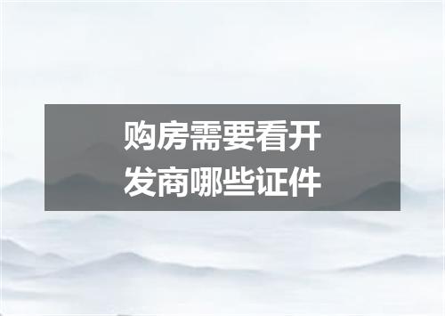 购房需要看开发商哪些证件