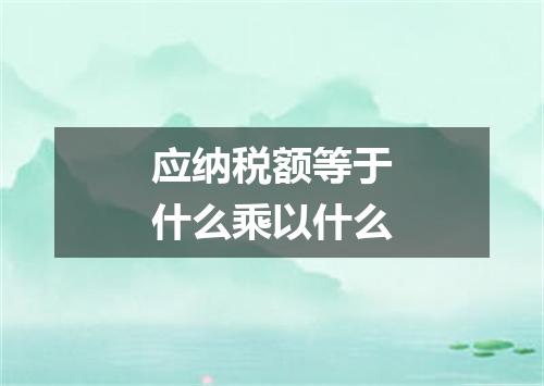 应纳税额等于什么乘以什么