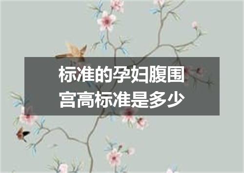 标准的孕妇腹围宫高标准是多少