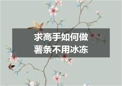 求高手如何做薯条不用冰冻
