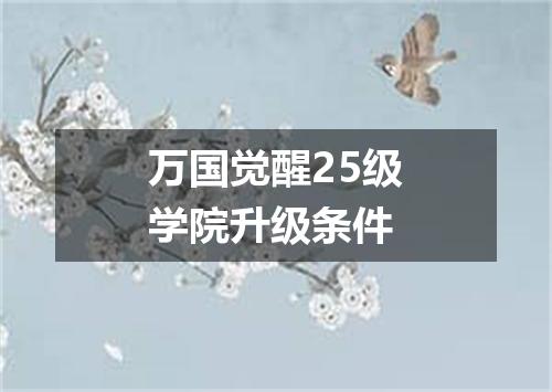 万国觉醒25级学院升级条件