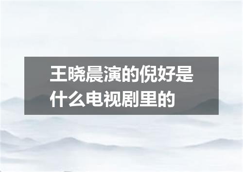 王晓晨演的倪好是什么电视剧里的