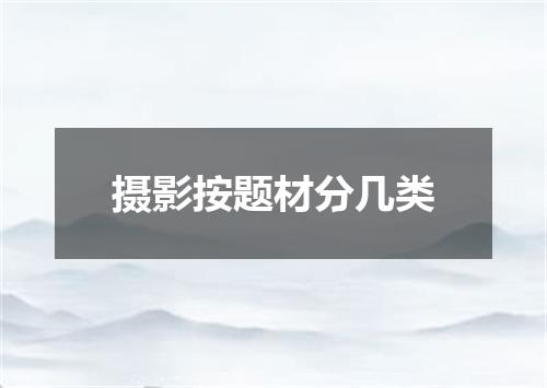 摄影按题材分几类