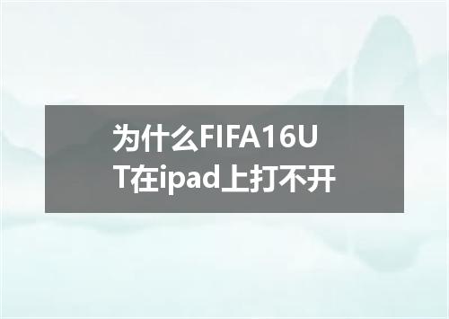 为什么FIFA16UT在ipad上打不开