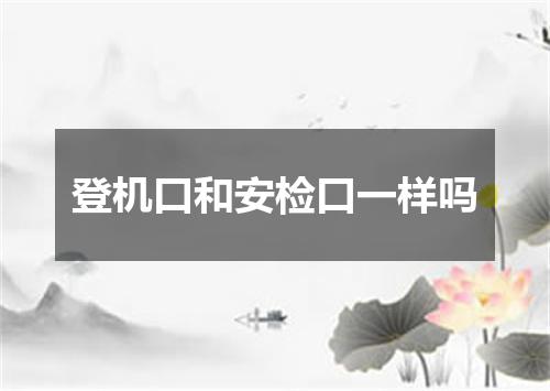 登机口和安检口一样吗