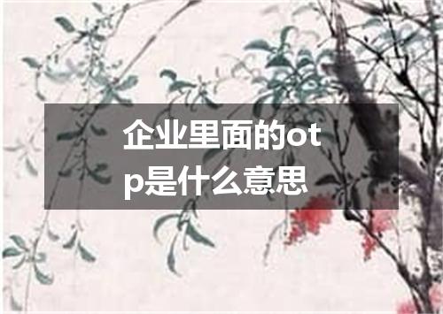 企业里面的otp是什么意思