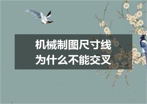 机械制图尺寸线为什么不能交叉