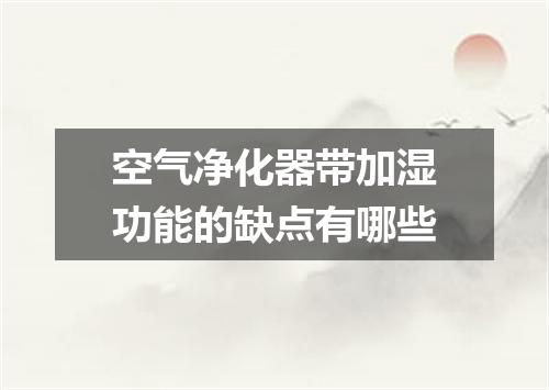 空气净化器带加湿功能的缺点有哪些